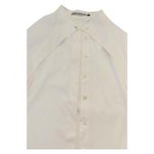 Issey Miyake White Cotton Pleats Button Down Shirt Long Top Size 3