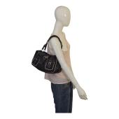 Prada Black Nappa Leather Double Front Flap Buckle Pockets Shoulder Bag