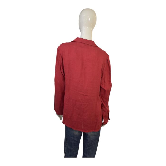 Misomber Nuan Red Lightweight Summer Collared Button Blazer Jacket size 3