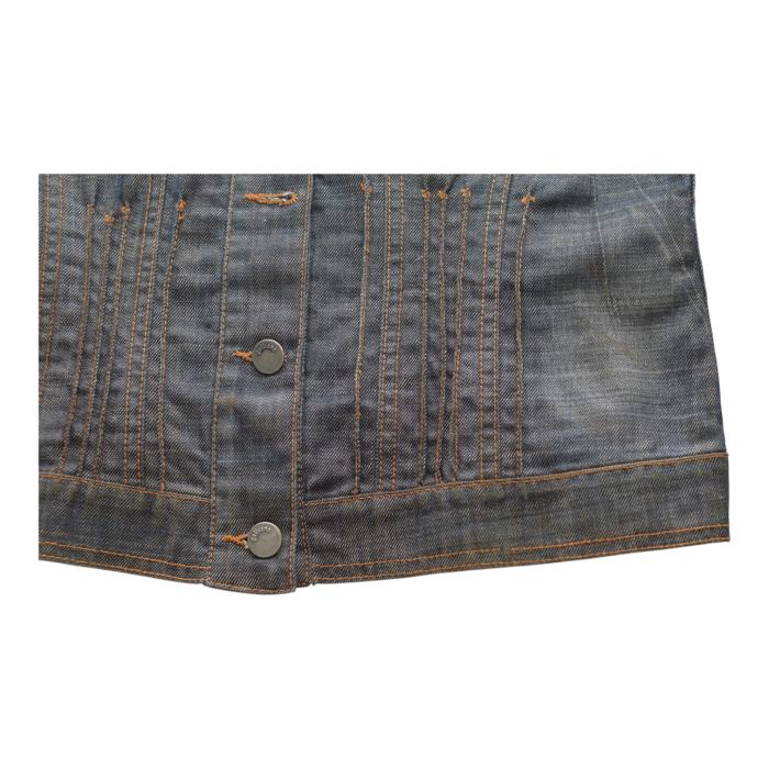 Galliano Magic John Blue Denim Fitted Collared Button Jacket size 32/ 46