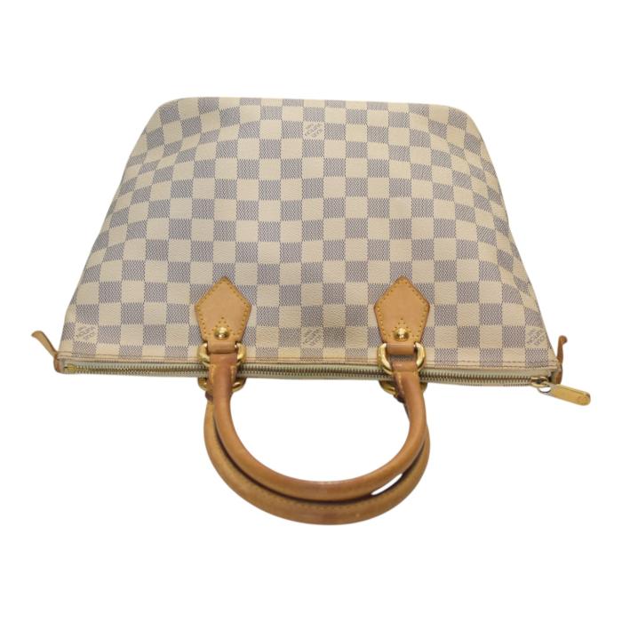 LOUIS VUITTON Damier Azur Canvas Saleya PM Tote Vintage Bag Vachetta leather