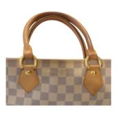 LOUIS VUITTON Damier Azur Canvas Saleya PM Tote Vintage Bag Vachetta leather