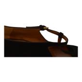 Gucci Black Suede Leather Mary Janes Peep toe Heel Platform Pumps sz 39,5 US 9,5