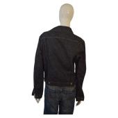 Helmut Lang Black Denim Classic Collared Button Jacket size 44, M