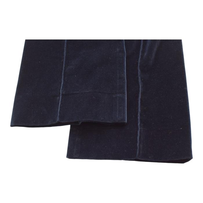 Saint Laurent Blue Black Velvet Velour Jacket & Pants Trousers Suit Set Fr 38