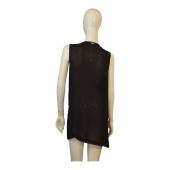 Nenette Sequined Black Blue Turquoise Viscose Sleeveless Tank Mini Dress size 42