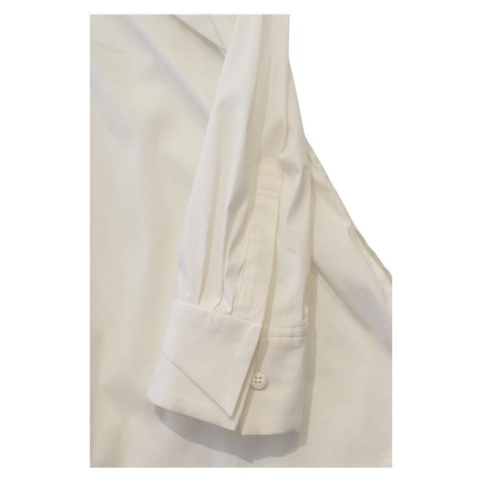 Issey Miyake White Cotton Pleats Button Down Shirt Long Top Size 3