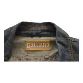 Galliano Magic John Blue Denim Fitted Collared Button Jacket size 32/ 46