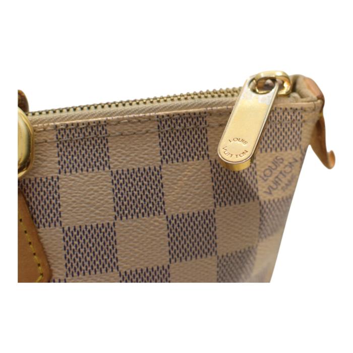 LOUIS VUITTON Damier Azur Canvas Saleya PM Tote Vintage Bag Vachetta leather