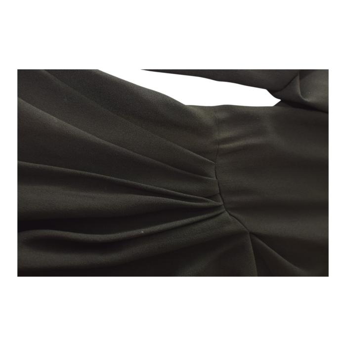 Saint Laurent Black Crepe Asymmetrical Mini Dress M Draped Tie-Neck Dress $3,195