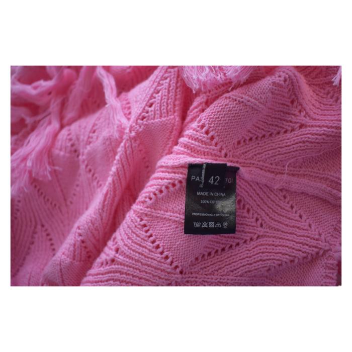 Dodo Bar Or - Pas Pour Toi Pink One Shoulder Long Dress & Fringes size 42
