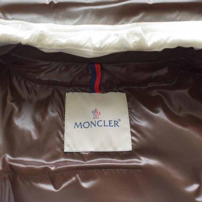 MONCLER Esterel Brown & White Giubbotto light raincoat jacket with hood size 3