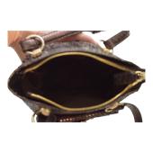Iceberg Shiny Brown Snakeskin Leather Top Handles Small Handbag Shoulder bag