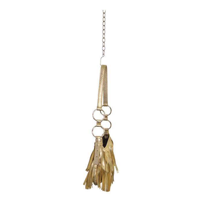 Yves Saint Laurent Rive Gauche Gold Leather Fringe Hobo Boheme Shoulder Bag