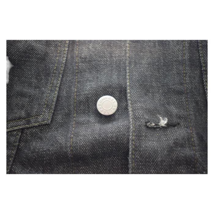 Helmut Lang Black Denim Classic Collared Button Jacket size 44, M