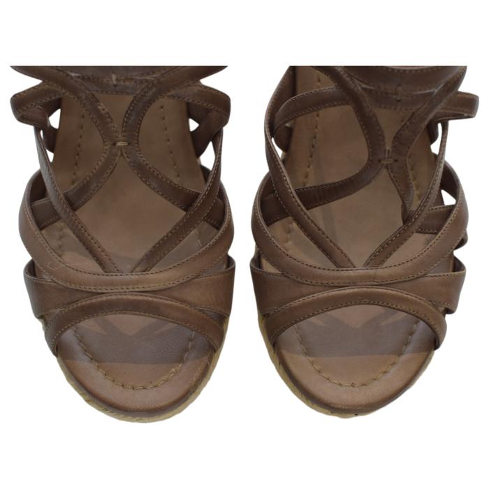 Miu Miu Brown Leather Jute Wedge Heel Sandal Platform Shoes Espadrilles SZ 39