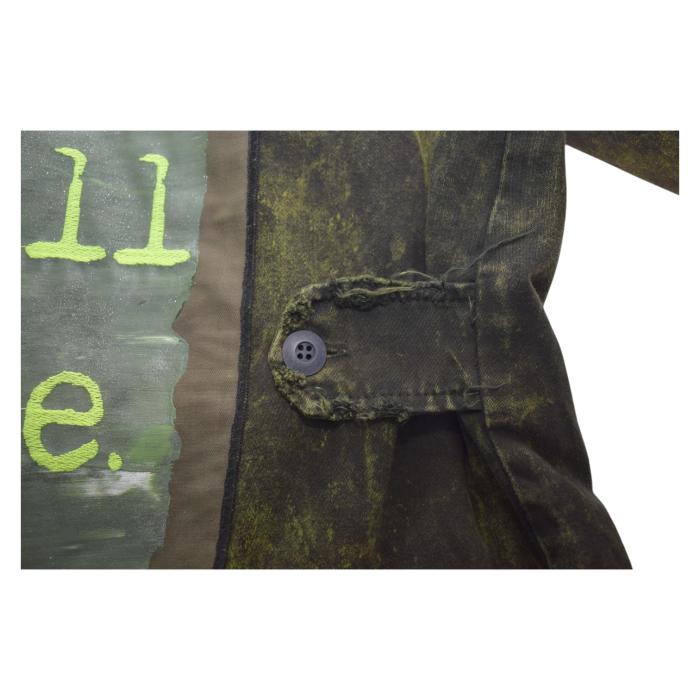 Ayios Athens Distressed Green Army Look Collared Jacket w. Patches