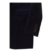 Saint Laurent Blue Black Velvet Velour Jacket & Pants Trousers Suit Set Fr 38