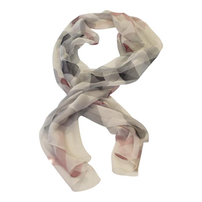Burberry Signature Check Print Sheer Long Rectangle Scarf Wrap Foulard