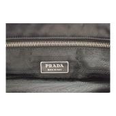 Prada Black Nappa Leather Double Front Flap Buckle Pockets Shoulder Bag