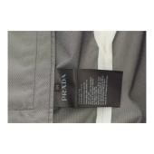 PRADA light gray printed trench jacket raincoat windbreaker with hood size 44