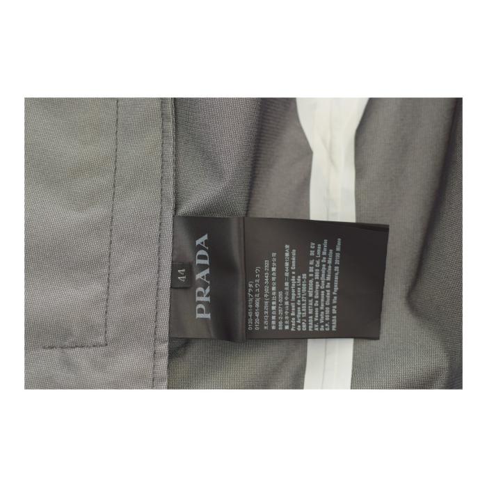 PRADA light gray printed trench jacket raincoat windbreaker with hood size 44