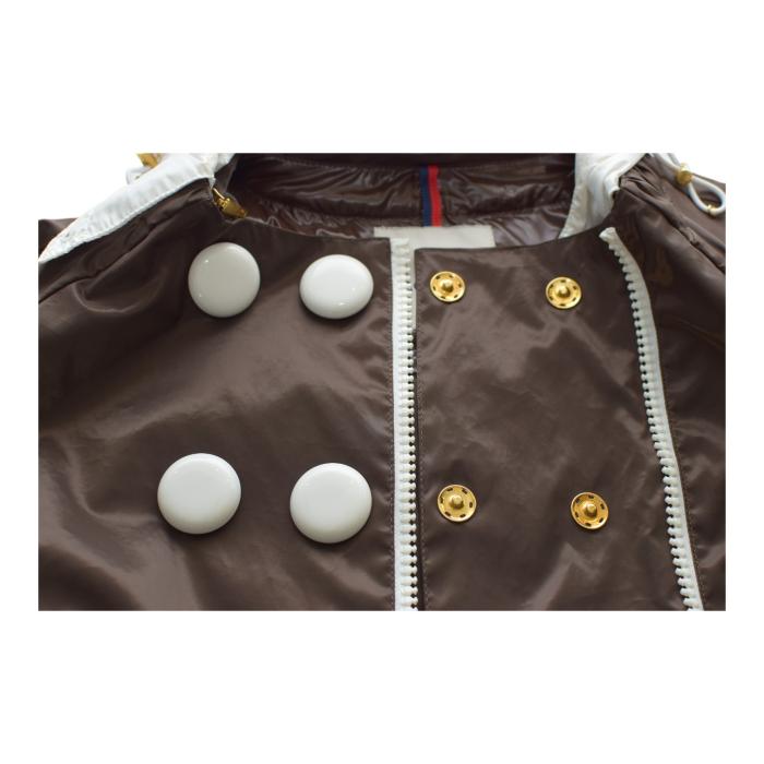 MONCLER Esterel Brown & White Giubbotto light raincoat jacket with hood size 3
