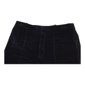Saint Laurent Blue Black Velvet Velour Jacket & Pants Trousers Suit Set Fr 38