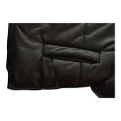 Nanushka Hide vegan quilted leather black puffer jacket high standing collar sz M