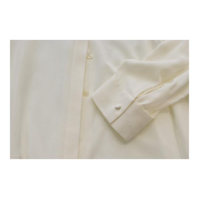 The Row CARLTON Porcelain White Sheer Viscose Oversized Blouse – Size L