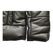 Nanushka Hide vegan quilted leather black puffer jacket high standing collar sz M