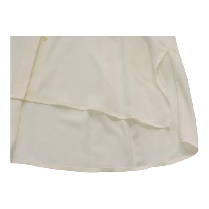 The Row CARLTON Porcelain White Sheer Viscose Oversized Blouse – Size L