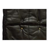 Nanushka Hide vegan quilted leather black puffer jacket high standing collar sz M