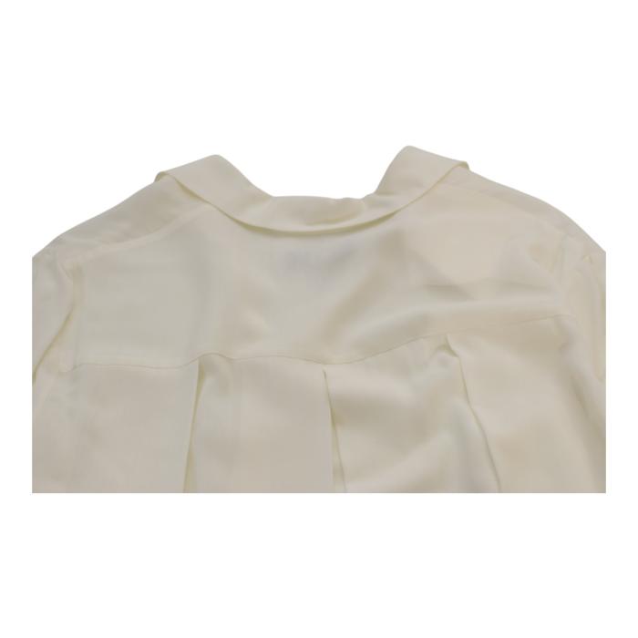 The Row CARLTON Porcelain White Sheer Viscose Oversized Blouse – Size L