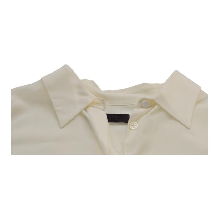 The Row CARLTON Porcelain White Sheer Viscose Oversized Blouse – Size L