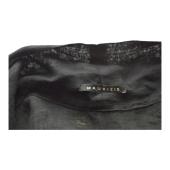 Maurizio Black Linen Kimono Jacket with Waist Tie – Sheer Shoulder Detail – OS