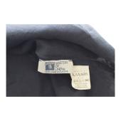 Ancient Kallos Athena Cord Navy Blue Linen Maxi Dress Red Embroidered Trim – M
