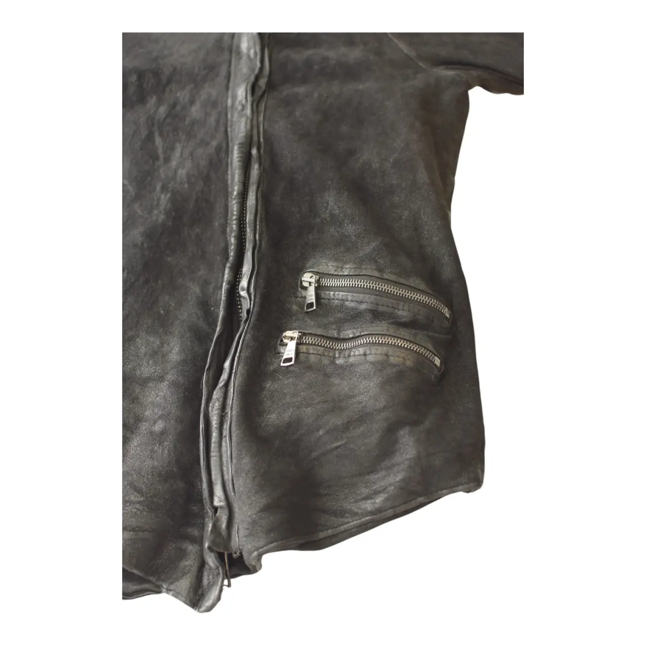 Giorgio Brato Suede Distressed Leather Black Zipper High