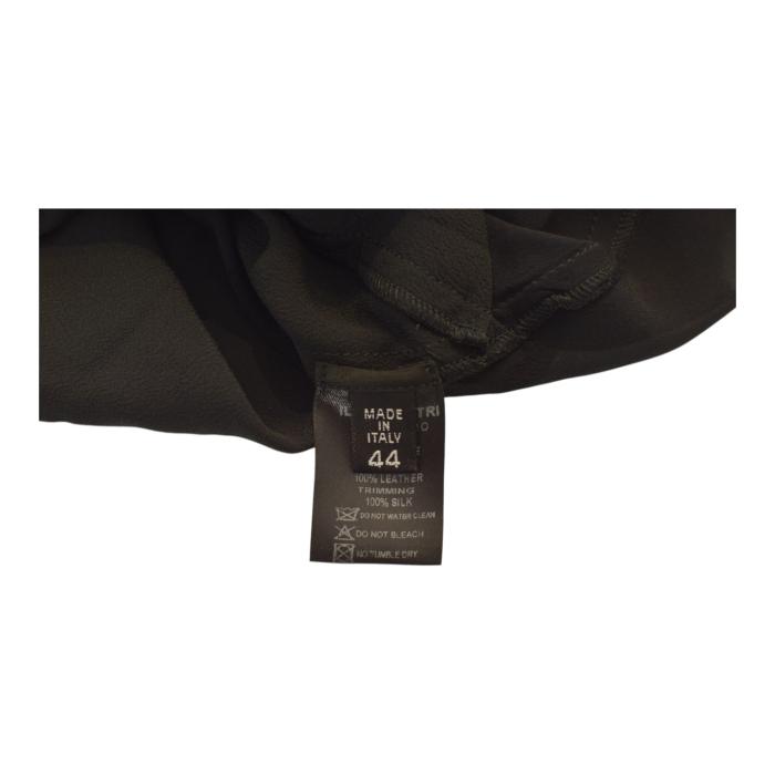 Ilaira Nistri sleeveless asymmetric layered black silk top size 44 IT
