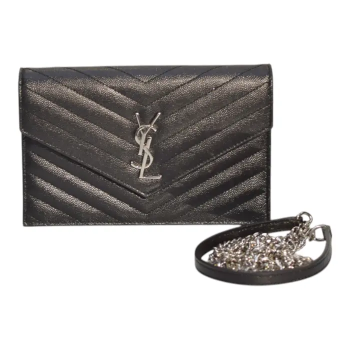 Saint Laurent Cassandre Envelope Chain Matelasse Textured leather