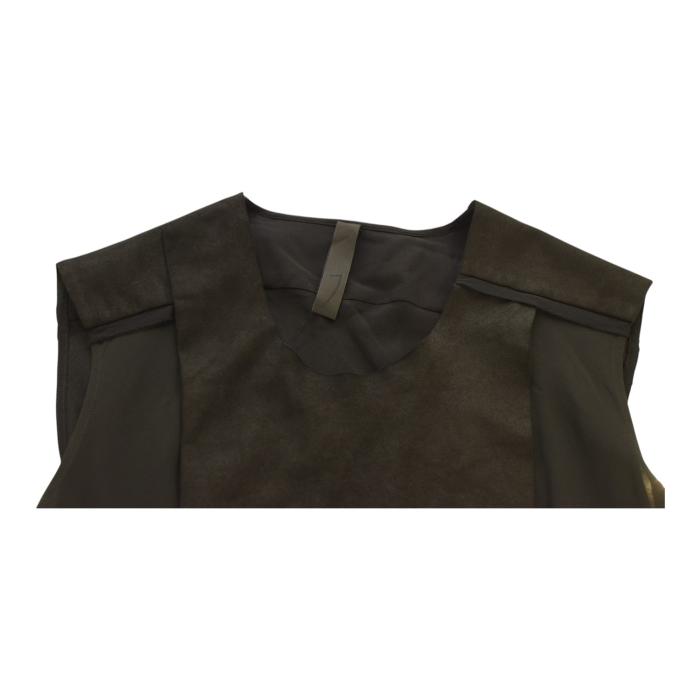 Ilaira Nistri sleeveless asymmetric layered black silk top size 44 IT