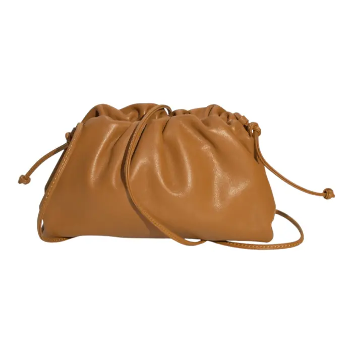 Bottega Veneta Camel Brown Lambskin The Mini Pouch crossbody bag