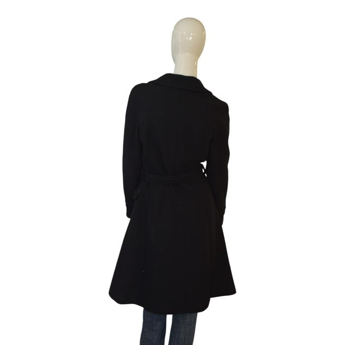 Dolce & Gabbana D&G Black Wool Belted Coat – Made in Italy – Size IT 42 (US 6/8)