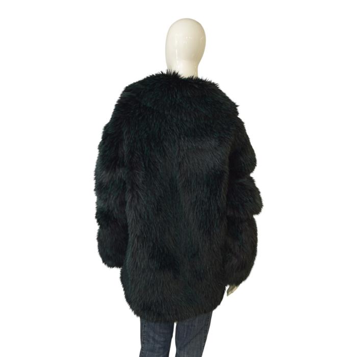 Michael Kors Faux Fur Double-breasted Dark Emerald Peacoat Unisex Size M