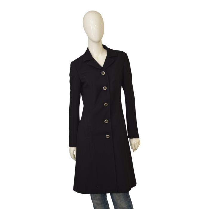Dolce & Gabbana D&G Black Wool Blend Tailored Long Coat – Women’s Size 42