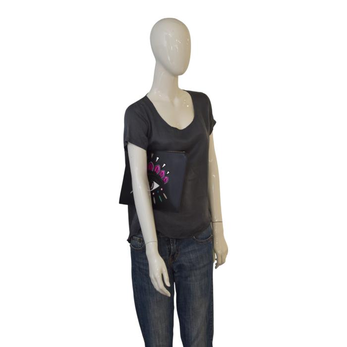 Τσάντα Kenzo Α4 με θήκη ματιών, γυναικεία μαύρη F852SA607L22 99A, τσαντάκι ώμου $515 RSP