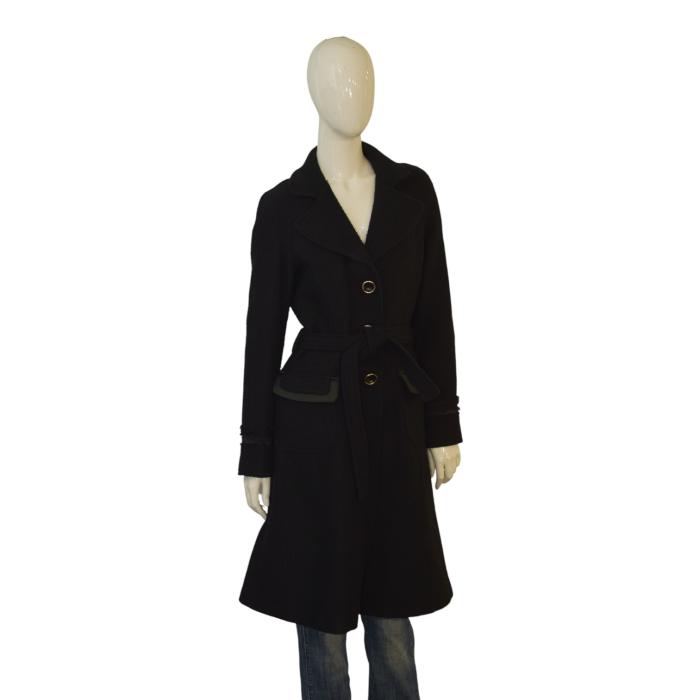Dolce & Gabbana D&G Black Wool Belted Coat – Made in Italy – Size IT 42 (US 6/8)