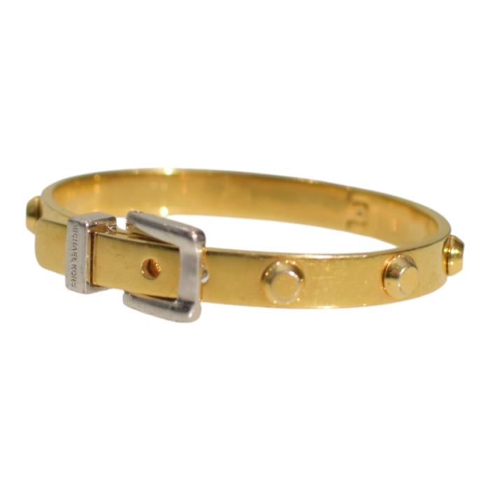 Michael Kors Gold-Tone Studded Buckle Bangle Bracelet Women’s Jewelry