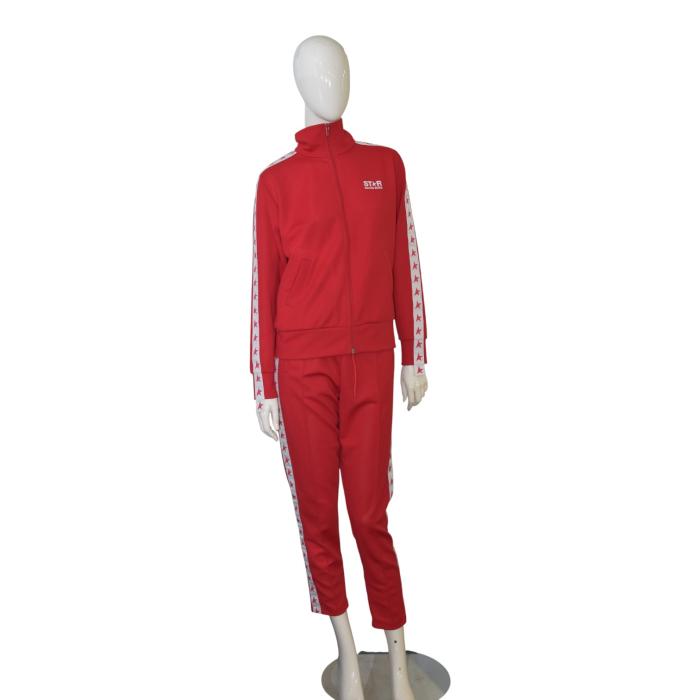 Golden Goose STAR Women's Red Tracksuit Set zip-up jacket & cropped pants Size S