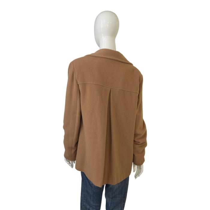 Les Copains Blue Women’s Camel Wool Peacoat Jacklet– Size 46 – Made in Italy